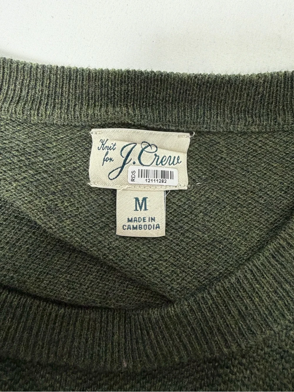 J. Crew Olive Crewneck Sweater for Men